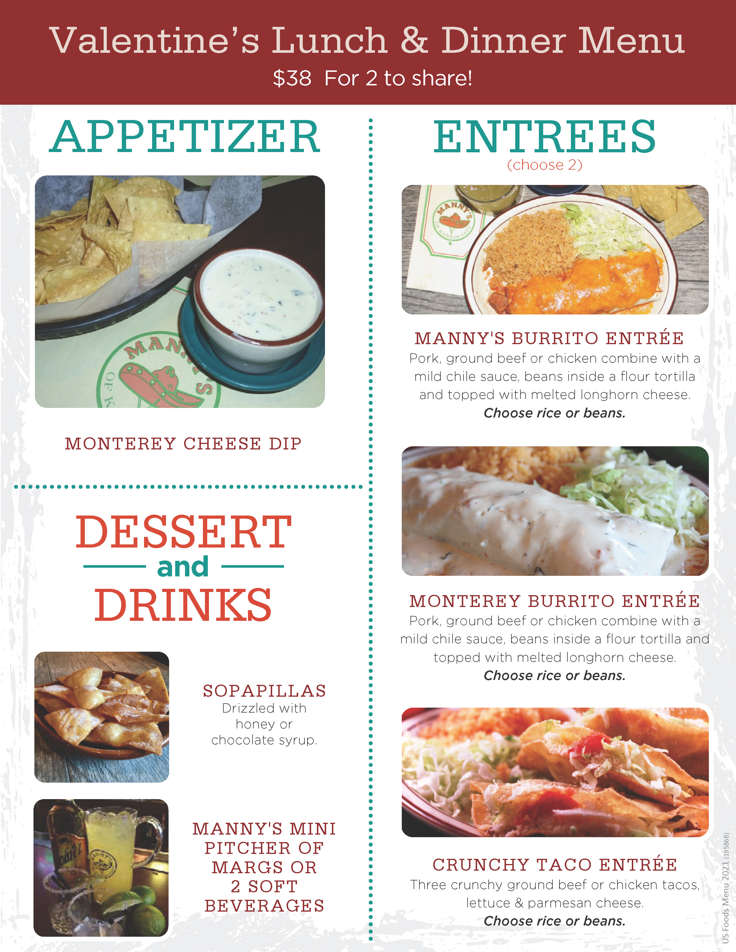 Menus Manny's KC in Kansas City, MO